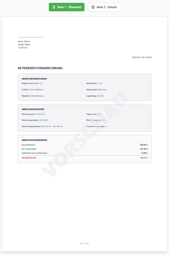 Vorschau Seite 1 Übersicht